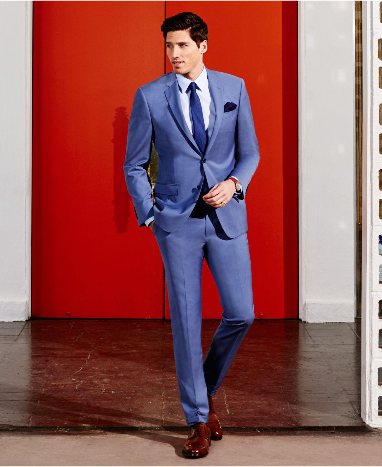 dkny-Blue-Mens-Slim-fit-Light-Blue-Suit